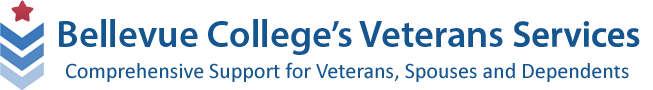 Bellevue College Veterans Services; Providing support for Veterans, Spouses, and Dependants. Links to Veterans website. 