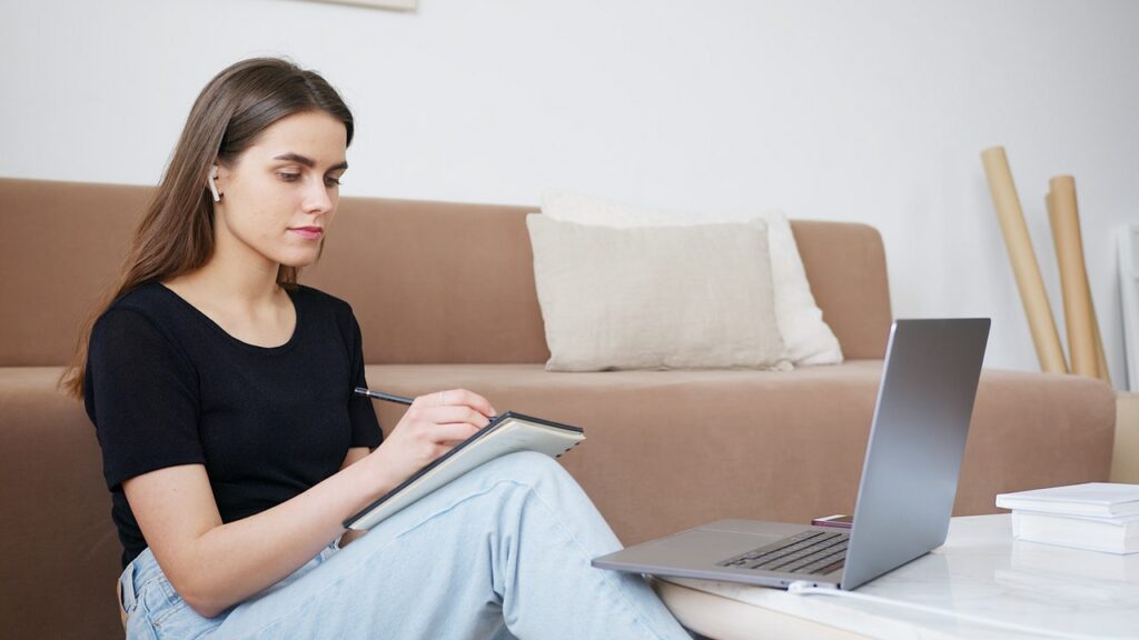 Picture of student using a computer