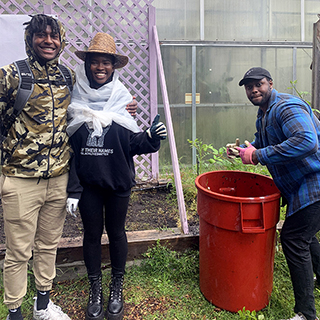 BC students beautify the campus at a gardening event.