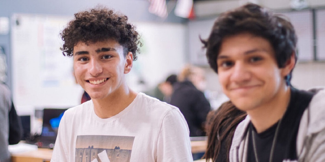 Two smiling students