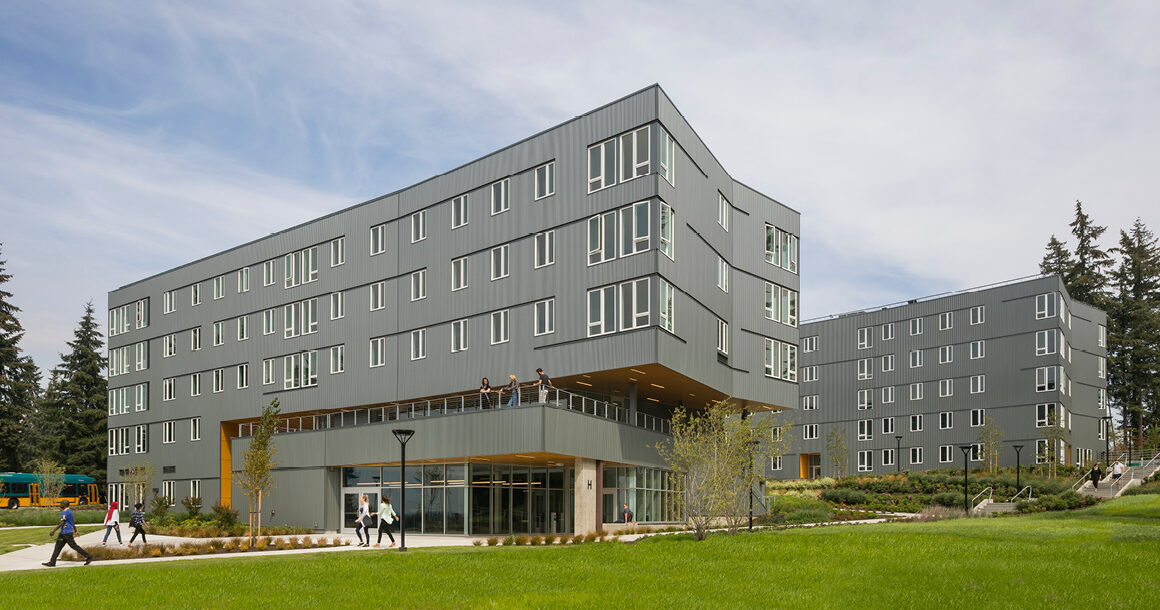 BC student housing exterior view.