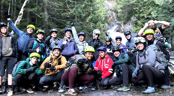 Students go on a biking adventure.