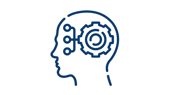 Circuits and a cog appear within the silhouette of a head.