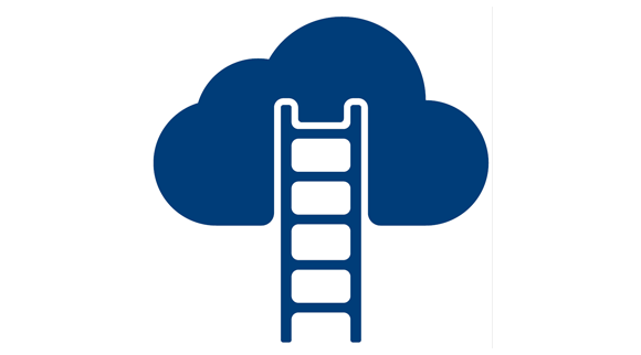 An icon of a ladder reaching into the clouds.