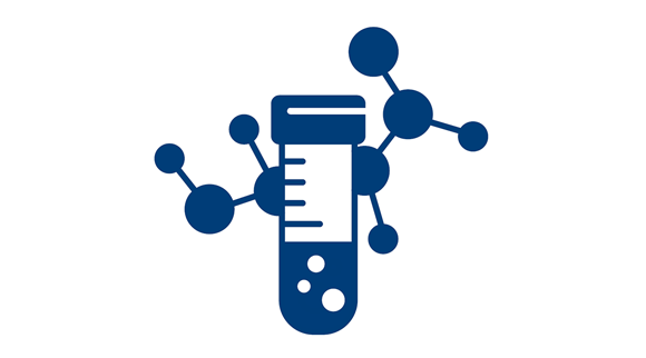 An icon shows a test tube and a model of molecular structure with atoms bonded together.