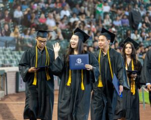 Students graduating.