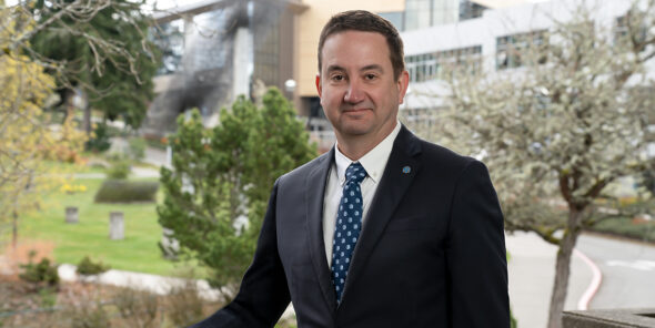 Bellevue College President Dr. David May on campus.