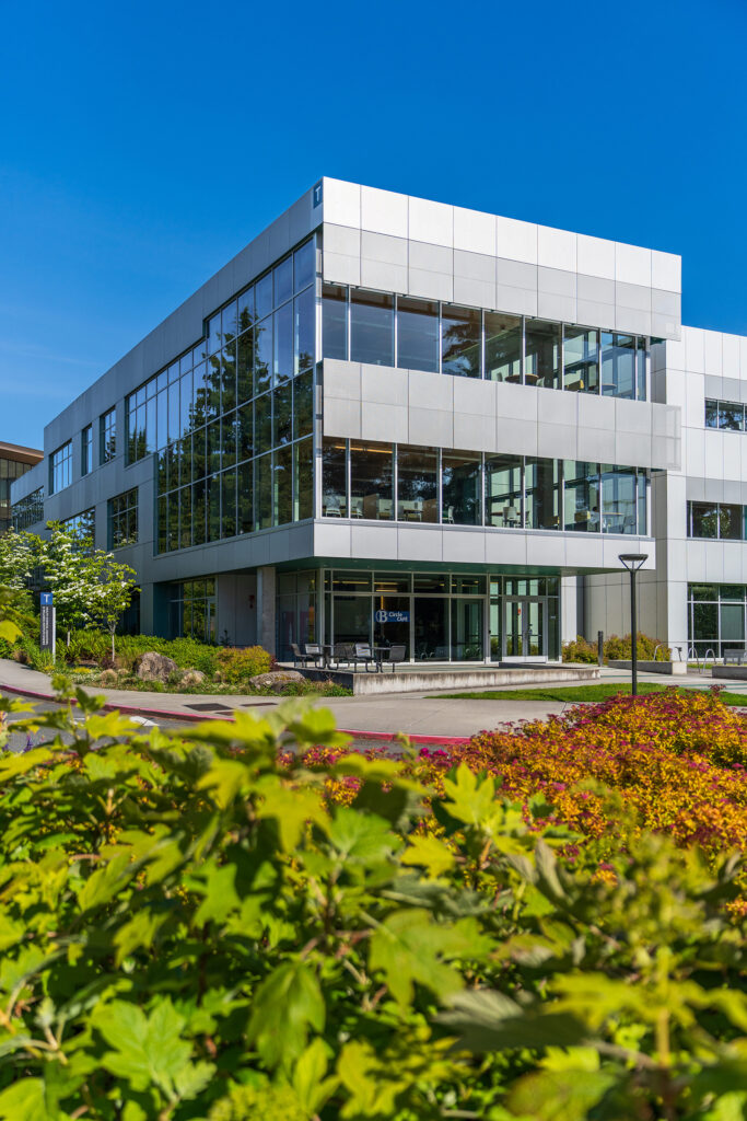 T Building on the Bellevue College campus.
