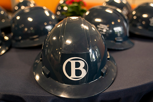 Hard had with Bellevue College logo.