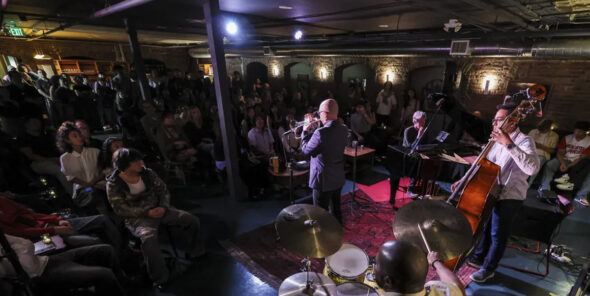 Musicians play at the opening set for the Seattle Jazz Fellowship.