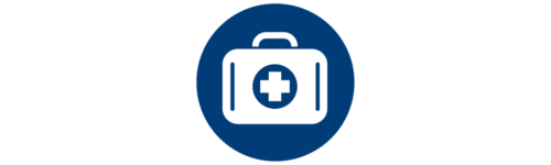 An icon of a briefcase displaying the medical symbol.