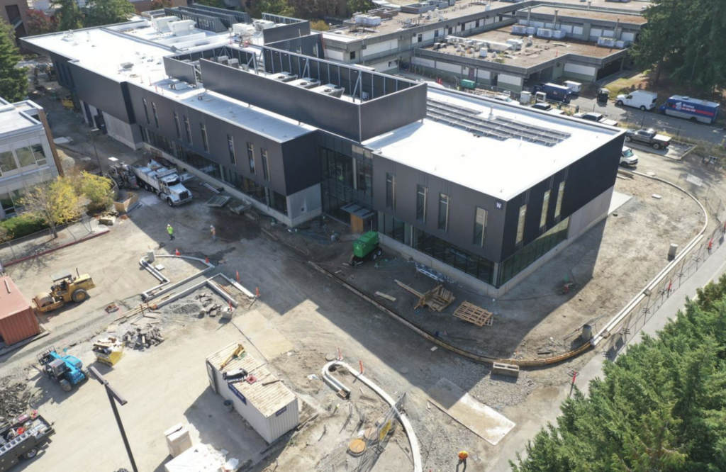 overhead view of the W Building