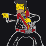 Homer Simpson dressed as Elvis