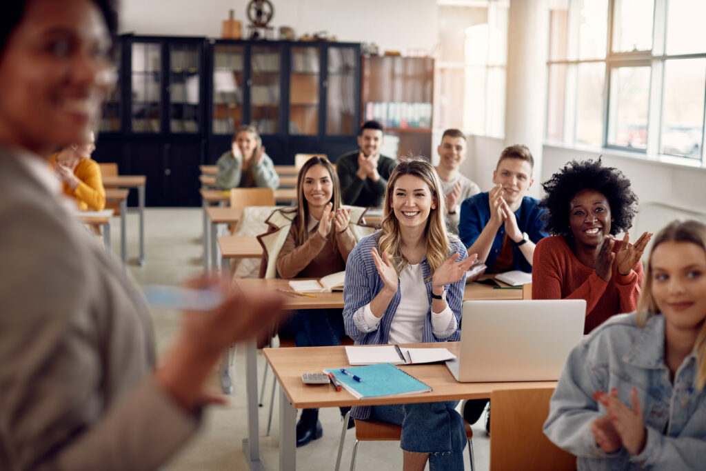 Teacher and students in a classroom