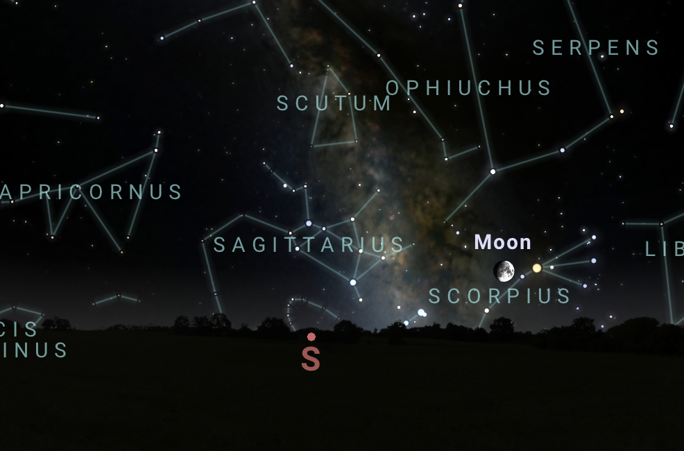 The Galactic Center visible towards the South in the Sagittarius constellation.