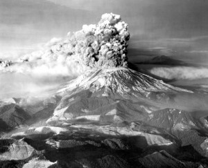 Mount St. Helens Erupting