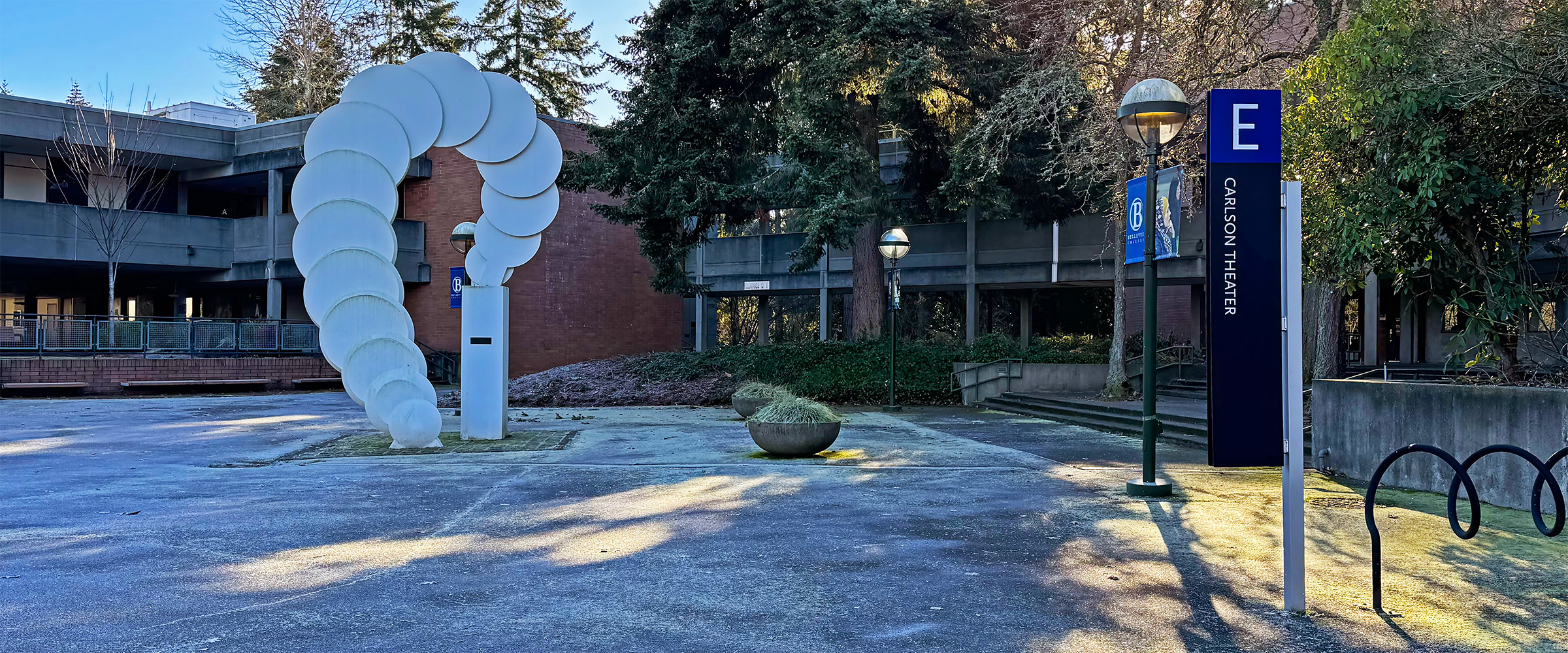Carlson Theater Entrance on a frosty winter morning.