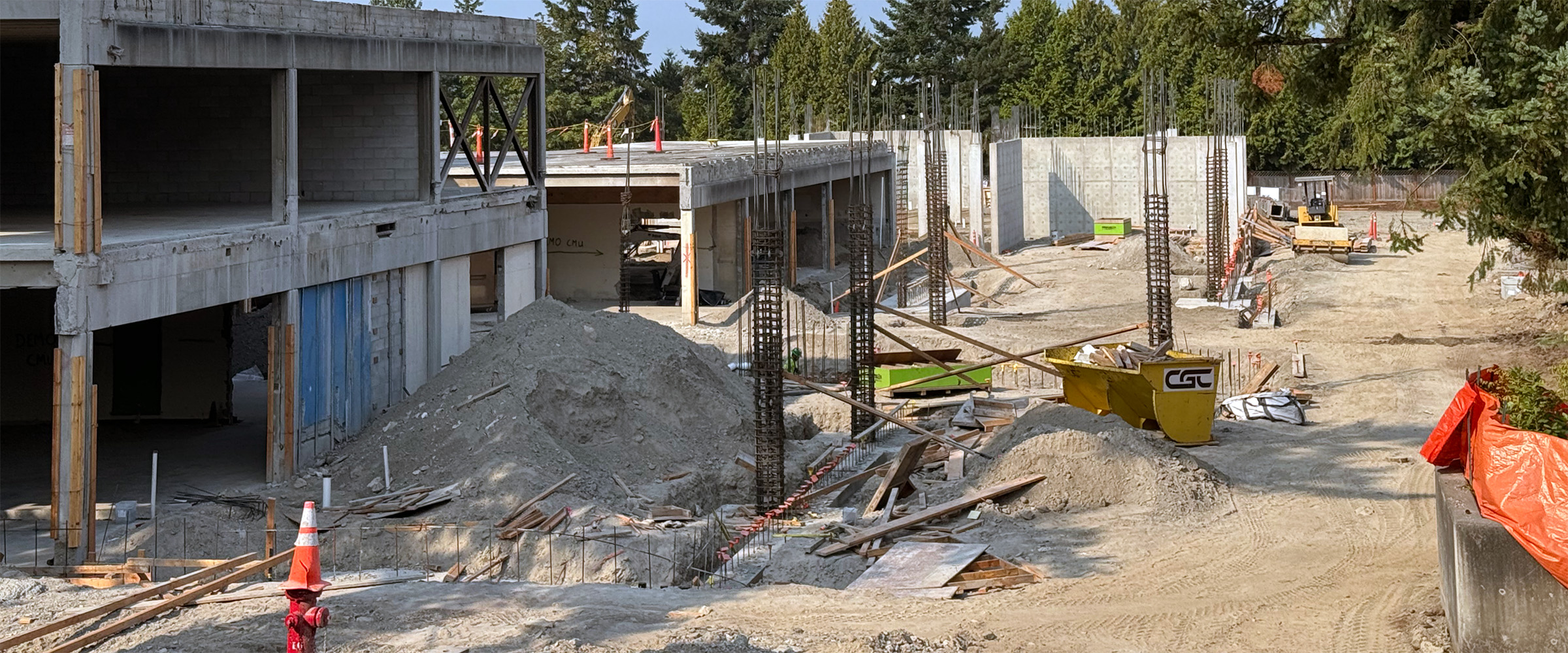 W building foundations being built