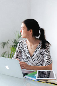 Woman using a computer