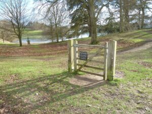 A door gate in an open space