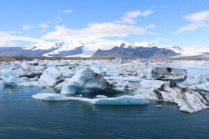 Picture of a glacier melting