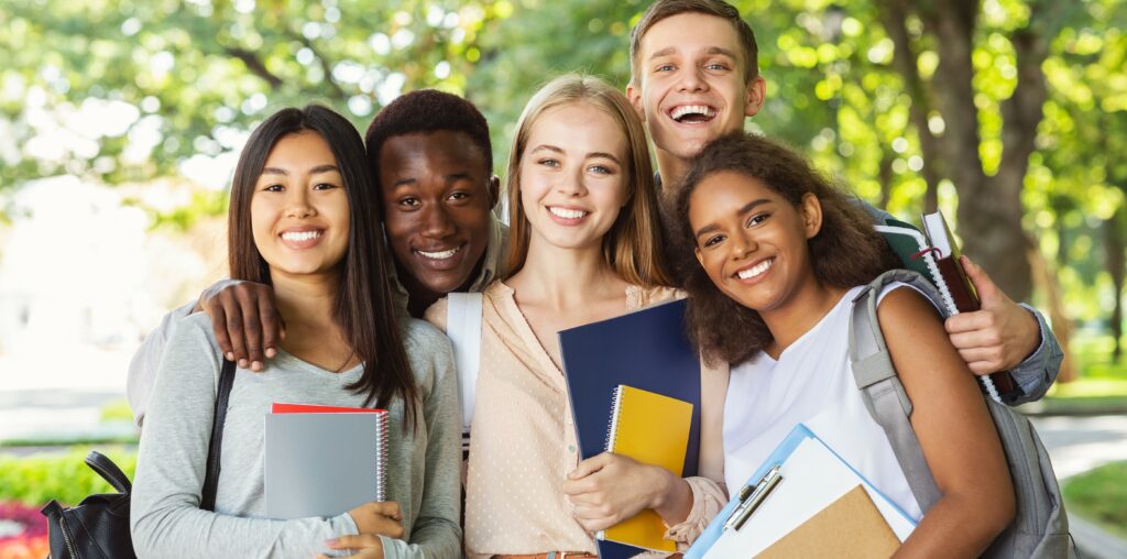 Picture of a group of students is decorative only
