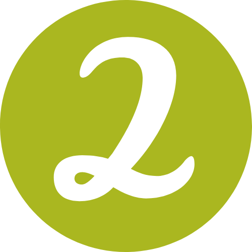 green circle with a white number two in the middle