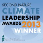 Second Nature Climate Leadership Award 2013 Winner plaque 