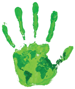 Green hand print