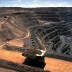coal loaded dump truck at a coal mine