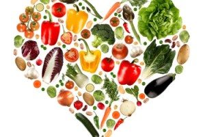 Heart shape of natural foods