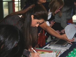 student registering at college