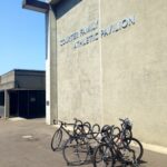 Bikes in front of the Bellevue College Gymnasium