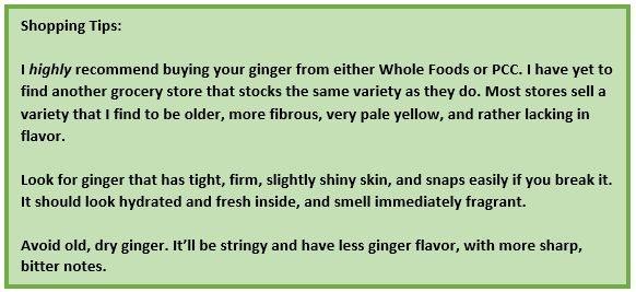 Ginger Shopping Tips