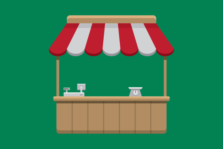 produce stand vector icon