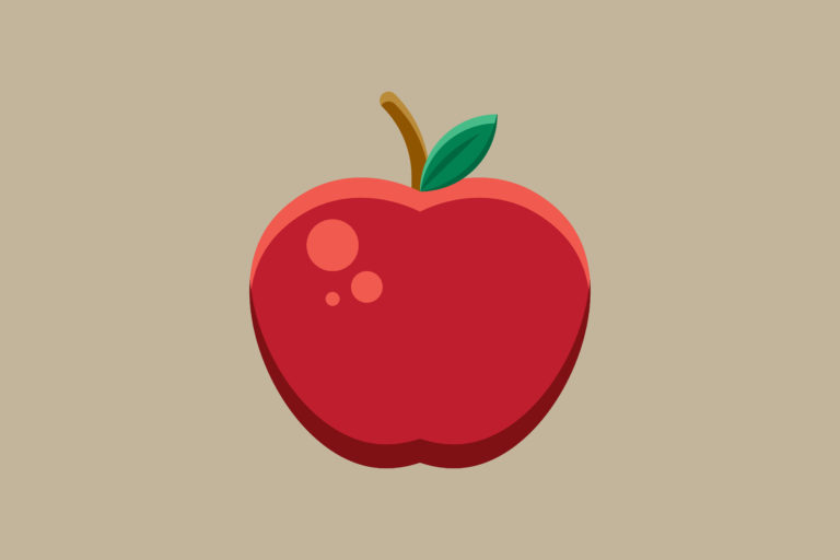 Vector icon of a apple