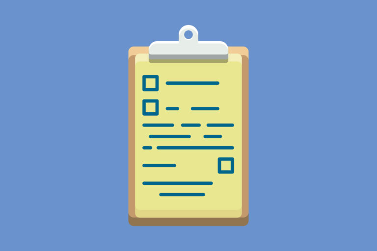 A vector image of a clipboard with tasks on it.