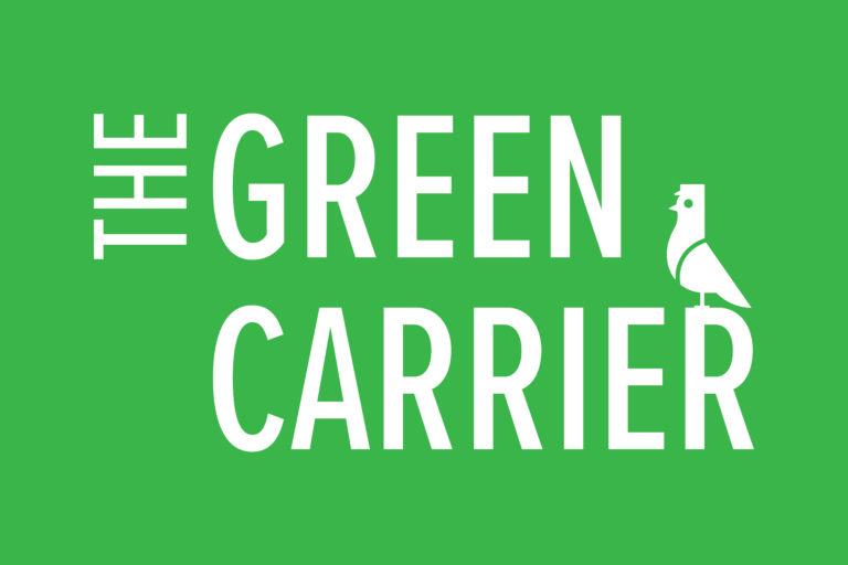 The Green Carrier logo over green