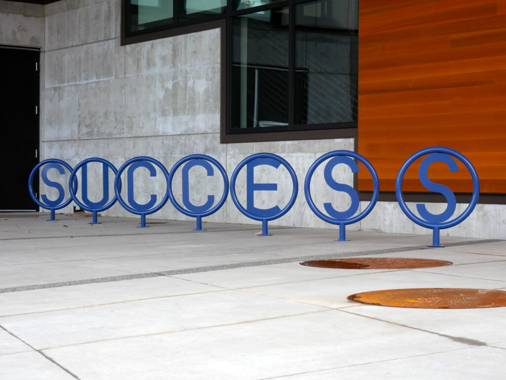 Success outdoor signs at the student success center