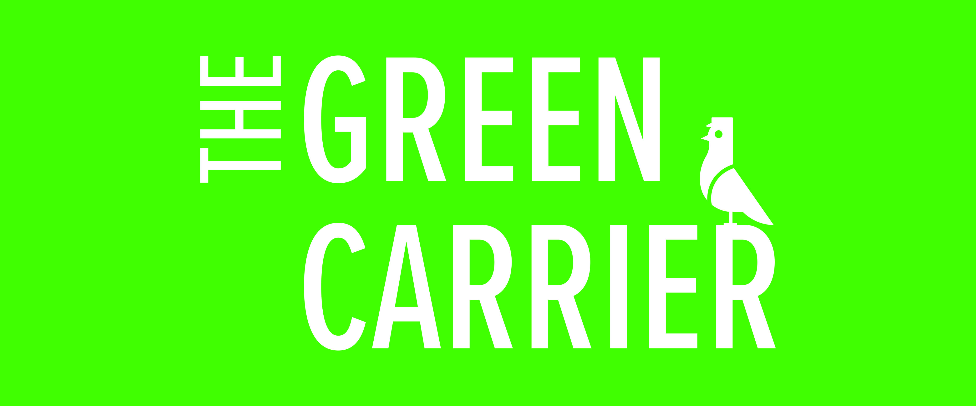 The Green Carrier logo on a website banner format.