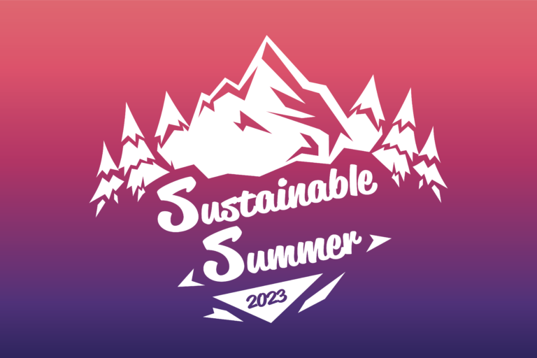 Sustainable Summer logo which consists of mountains and trees