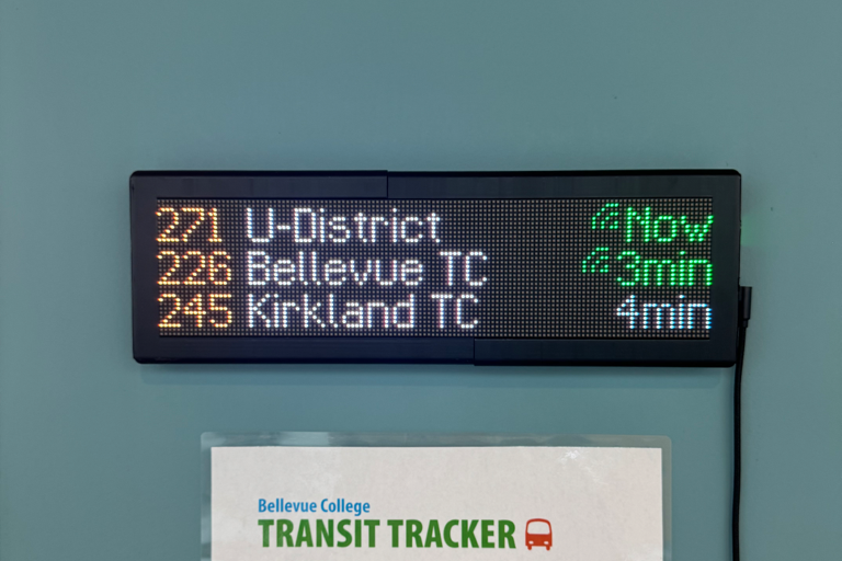 Transit Tracker on wall