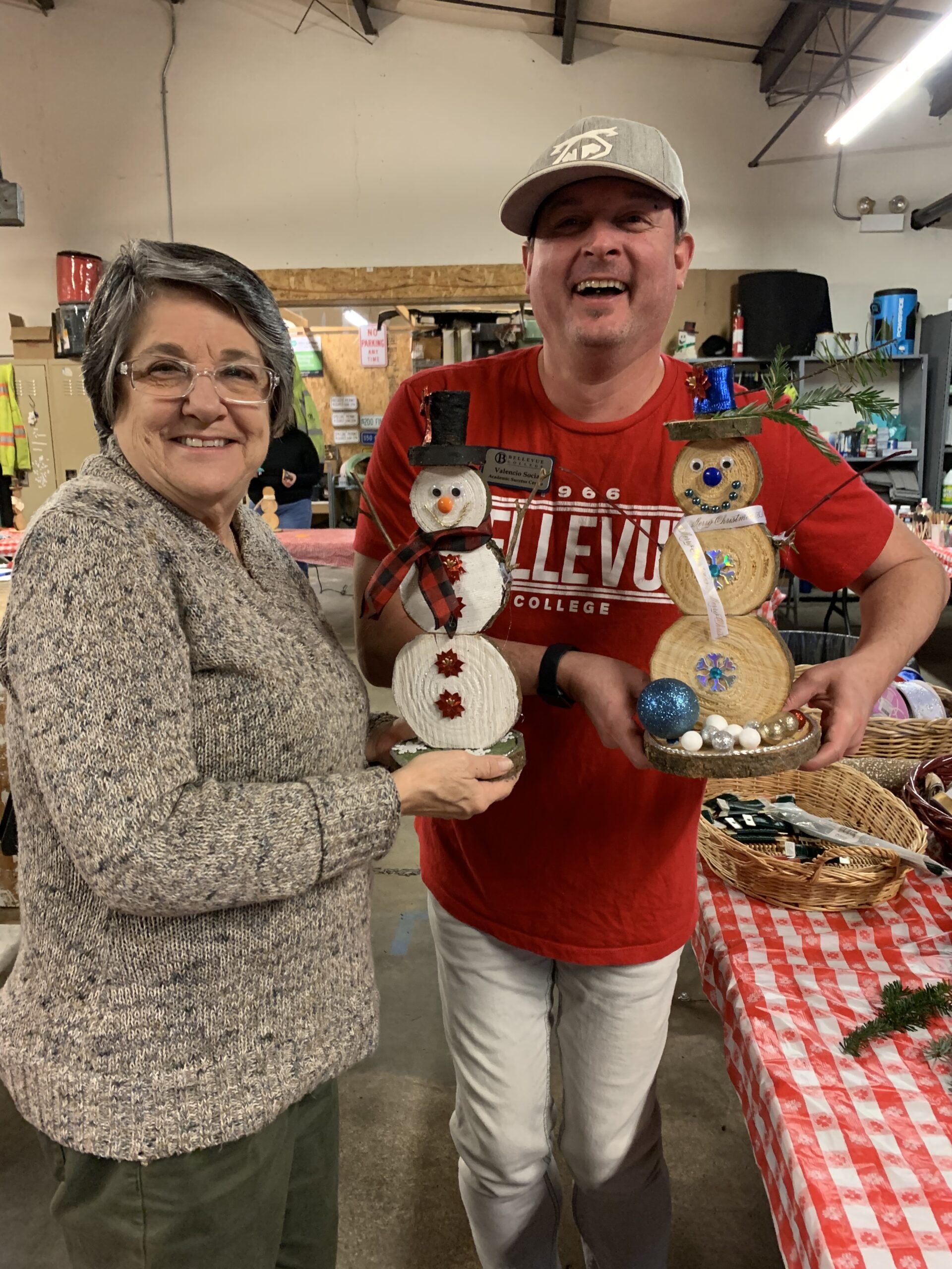 BC employees with their wooden craft