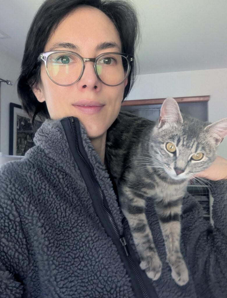 student outreach coordinator anne van gessel with her cat