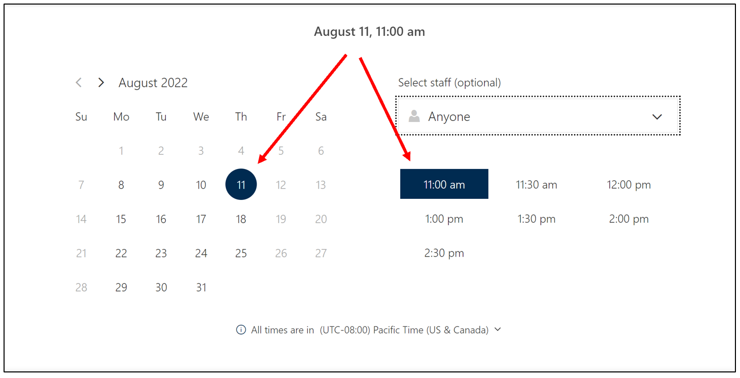 Make an appointment based on best day and time.