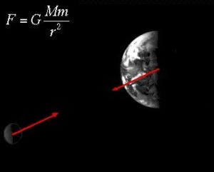 Earth Moon with force vectors