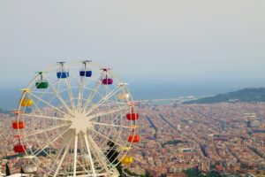 Ferris Wheels at Barcelona Tibidabo Amusement Park