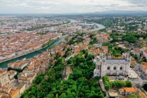 Bird view of Lyon, France