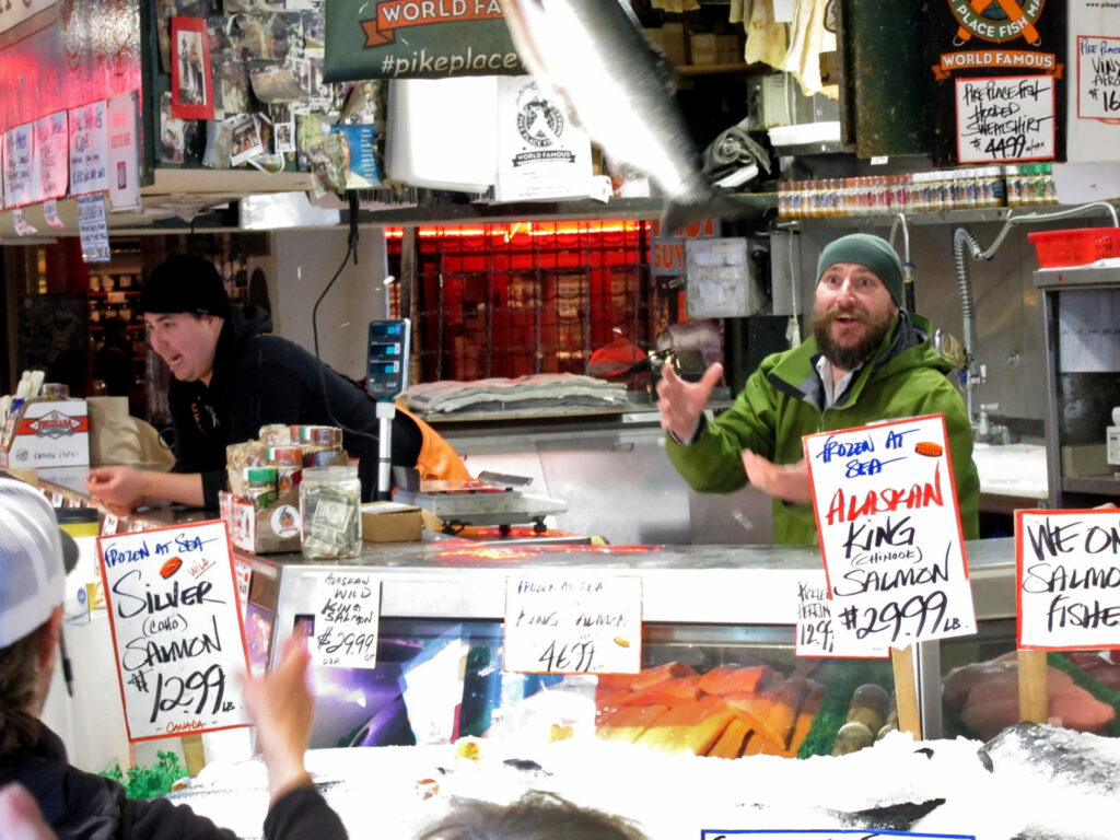 Man catching a fish