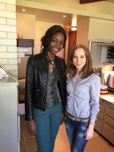 Two students in a new dorm room